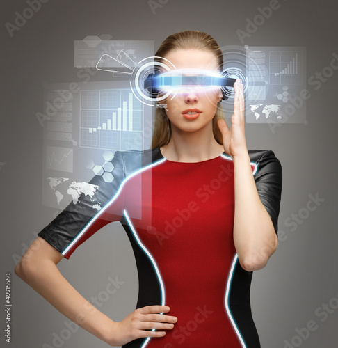 Photo: woman with futuristic glasses woman with futuristic glasses