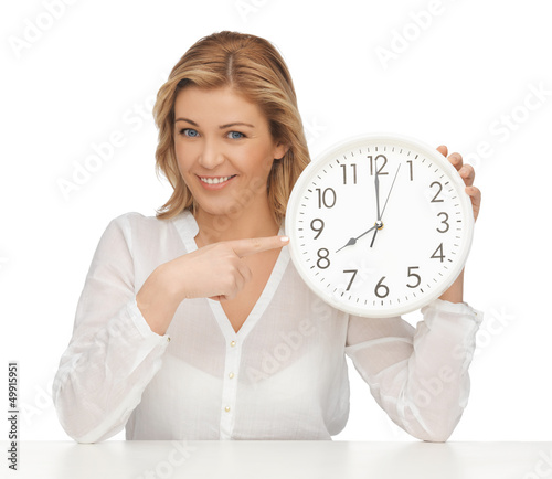 Photo: woman with clock woman with clock