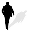 man walking silhouette art vector with shadow