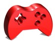 3D Game Pad Red Sign on white background