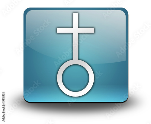 Illustration: Light Blue 3D Effect Icon "Church" Light Blue 3D Effect Icon "Church"