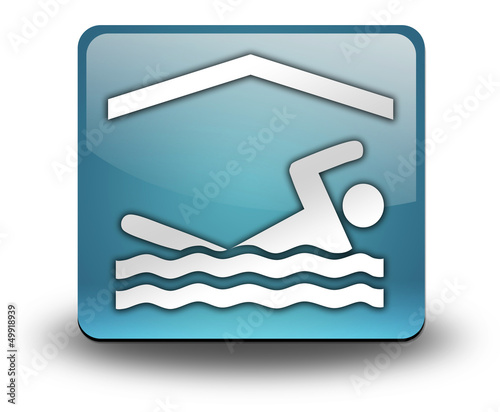 Illustration: Light Blue 3D Effect Icon "Indoor Swimming" Light Blue 3D Effect Icon "Indoor Swimming"