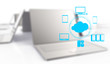 Illustration: a Cloud Computing diagram on the new computer interface a Cloud Computing diagram on the new computer interface