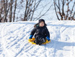 Sledding at winter time