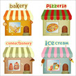 Set of Cartoon Shops