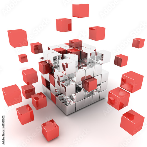Illustration: 3d cubes on white 3d cubes on white