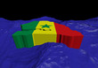 Senegal map flag in abstract ocean illustration