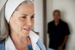 Mature couple entering room