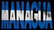 Managua text with fluttering flag animation