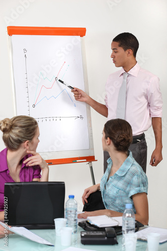Photo: A businessman doing a presentation. A businessman doing a presentation.