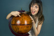 girl with globe