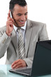 businessman working at his desk