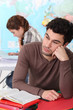 student looking tired and bored