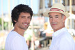 men in downtown, atmosphere sounds summer vacation