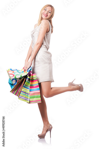 Photo: Attractive woman after good shopping Attractive woman after good shopping