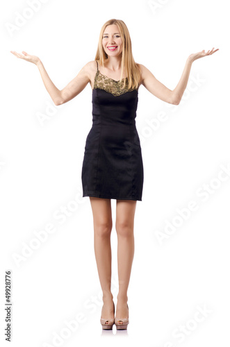 Photo: Attractive tall model isolated on white Attractive tall model isolated on white