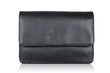 Black leather briefcase isolated on the white