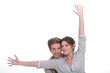 Couple dancing in studio