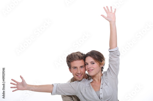 Photo: Couple dancing in studio Couple dancing in studio