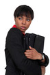 Scared businesswoman