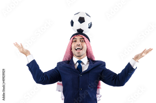 Photo: Arab businessman with football Arab businessman with football