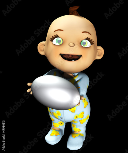 Illustration: Baby Holding An Egg Baby Holding An Egg