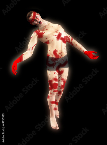 Illustration: Floating Possessed Man Floating Possessed Man