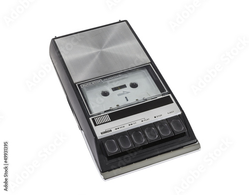 Photo: Vintage Portable Cassette Tape Player and Recorder Vintage Portable Cassette Tape Player and Recorder