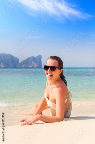 Photo: lying on beach lying on beach