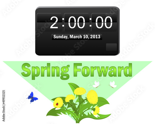 Vector: Daylight saving time begins. March 10, 2013. Daylight saving time begins. March 10, 2013.