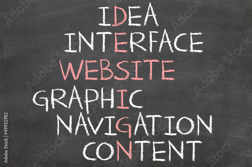Illustration: Website Design Crossword on Blackboard Website Design Crossword on Blackboard