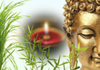 composition zen, Bouddha, lumière, bambou