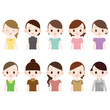 色々な服装の女性 10人