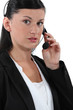 Portrait of a receptionist wearing a headset