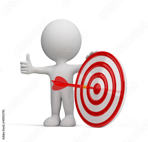 Illustration: 3d person - success target 3d person - success target