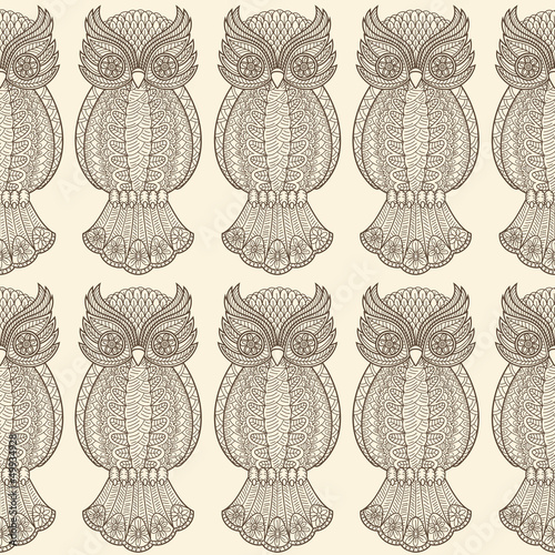Vector: Owl seamless pattern Owl seamless pattern