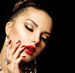 Fashion Beauty. Manicure and Make-up