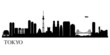 Tokyo city silhouette