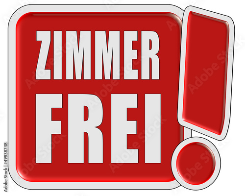 Illustration: !-Schild rot ZIMMER FREI !-Schild rot ZIMMER FREI