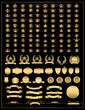crown, vector collection, vector gold banner, ribbon