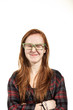portrait fille sur fond blanc