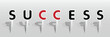 Illustration of success word