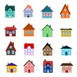 Cartoon house icon set - home collection