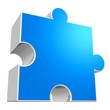 riesiges dickes blaues Puzzleteil
