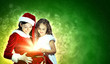 Photo: Little girl with christmas gifts and santa Little girl with christmas gifts and santa