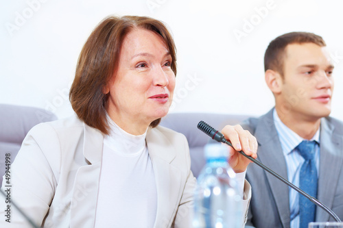 Photo: Two businesspeople at meeting Two businesspeople at meeting