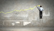 businessman drawing diagram