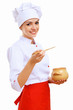Young cook preparing food