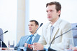 Two businessmen at meeting