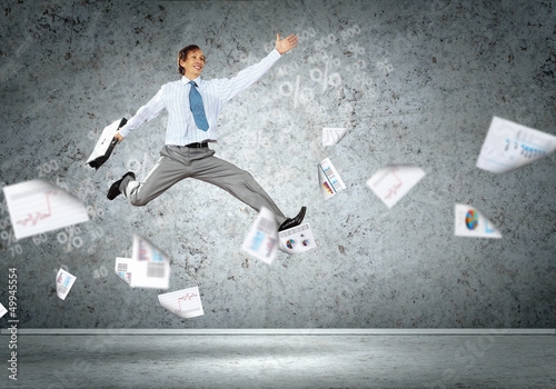 Photo: Image of running businessman Image of running businessman